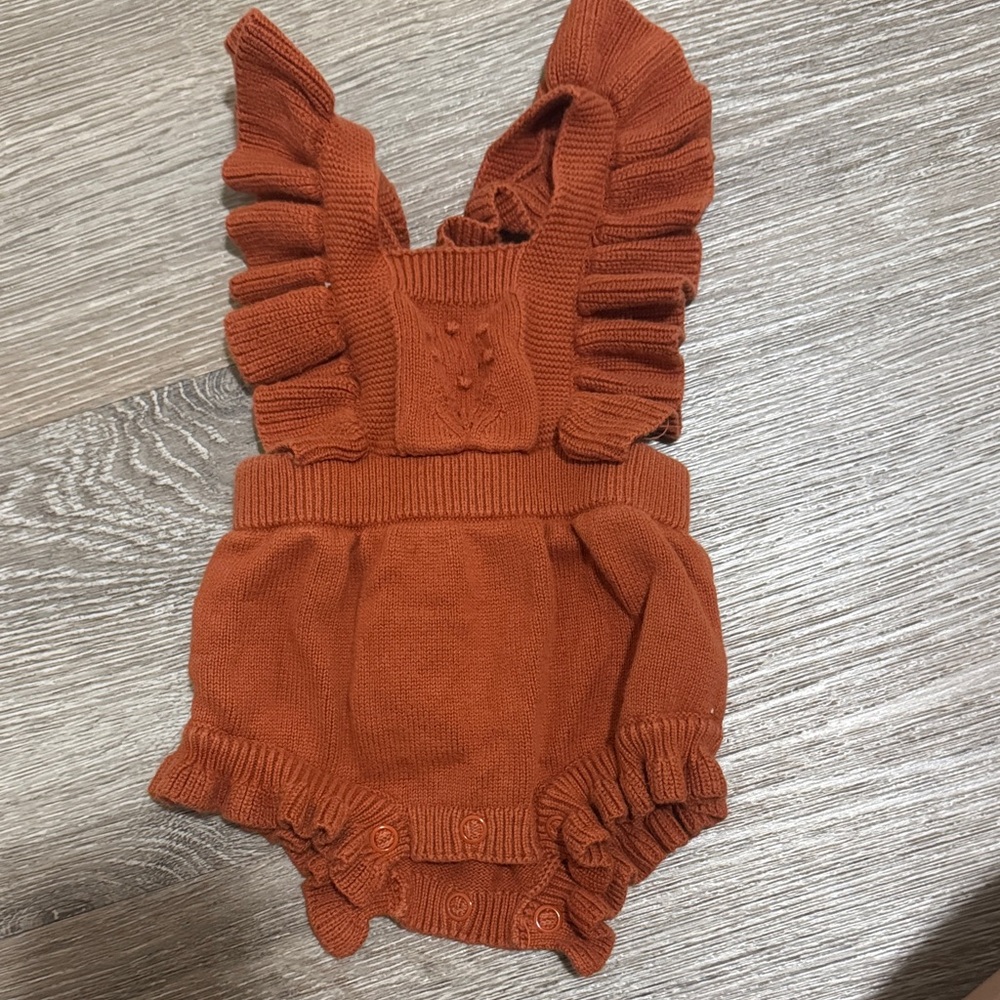 Cat & Jack Orange Ruffled Bodysuit